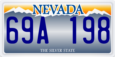 NV license plate 69A198