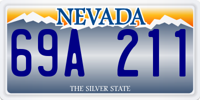 NV license plate 69A211