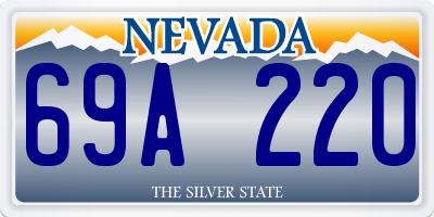 NV license plate 69A220