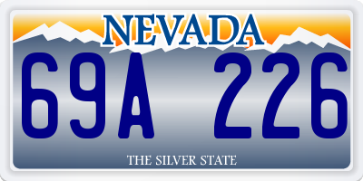 NV license plate 69A226