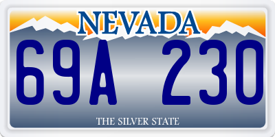 NV license plate 69A230