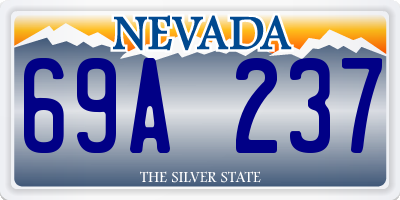 NV license plate 69A237