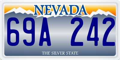 NV license plate 69A242