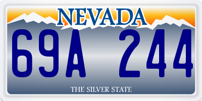 NV license plate 69A244