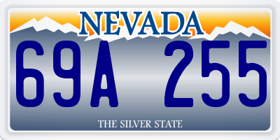 NV license plate 69A255