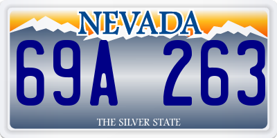 NV license plate 69A263