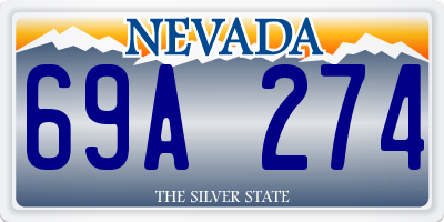 NV license plate 69A274