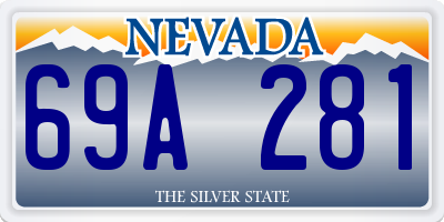 NV license plate 69A281