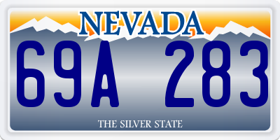 NV license plate 69A283