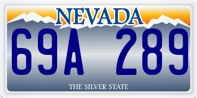 NV license plate 69A289
