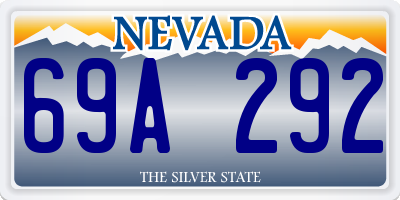 NV license plate 69A292