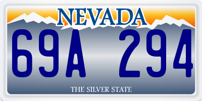 NV license plate 69A294