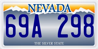 NV license plate 69A298