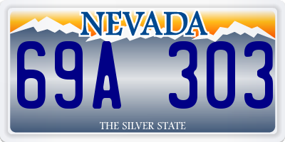 NV license plate 69A303