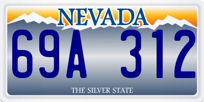 NV license plate 69A312