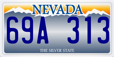 NV license plate 69A313