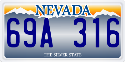 NV license plate 69A316