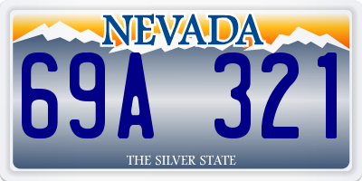 NV license plate 69A321
