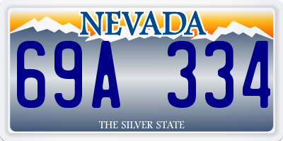 NV license plate 69A334