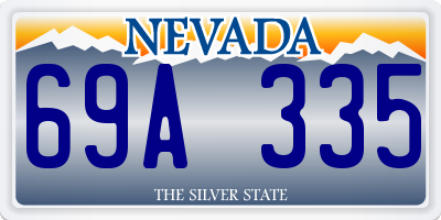 NV license plate 69A335