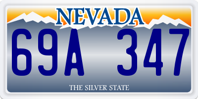 NV license plate 69A347