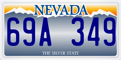 NV license plate 69A349