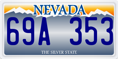NV license plate 69A353