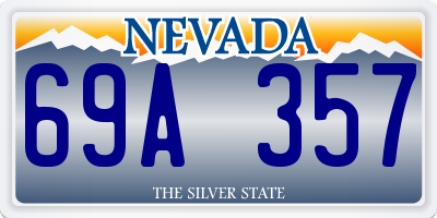 NV license plate 69A357