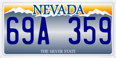NV license plate 69A359