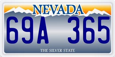 NV license plate 69A365