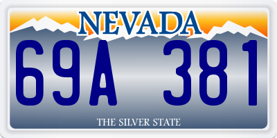 NV license plate 69A381