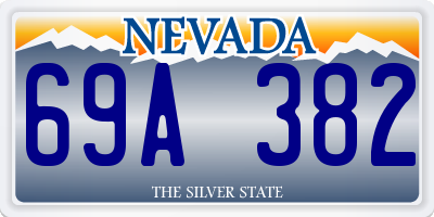 NV license plate 69A382