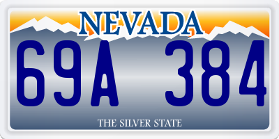 NV license plate 69A384