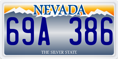 NV license plate 69A386