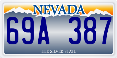 NV license plate 69A387