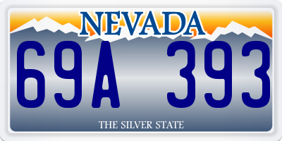 NV license plate 69A393