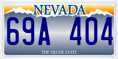 NV license plate 69A404