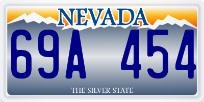 NV license plate 69A454