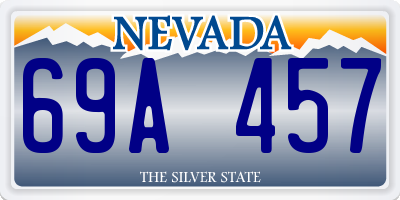 NV license plate 69A457