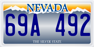 NV license plate 69A492