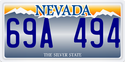 NV license plate 69A494
