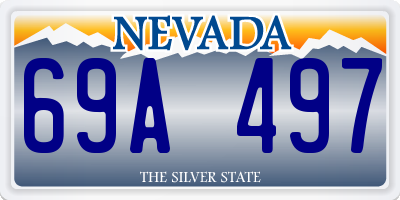 NV license plate 69A497
