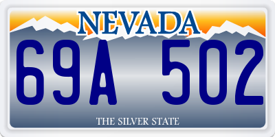 NV license plate 69A502
