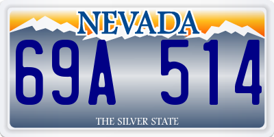 NV license plate 69A514