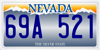 NV license plate 69A521