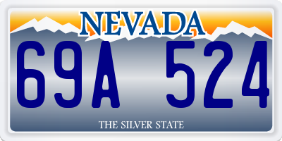 NV license plate 69A524