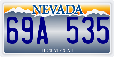 NV license plate 69A535