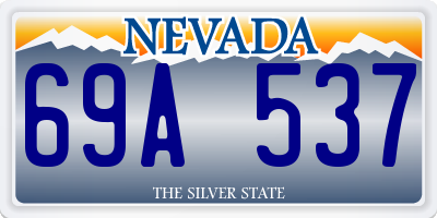 NV license plate 69A537