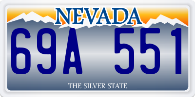 NV license plate 69A551