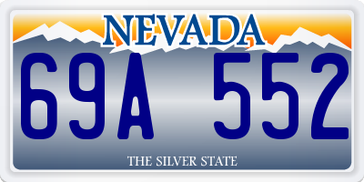 NV license plate 69A552